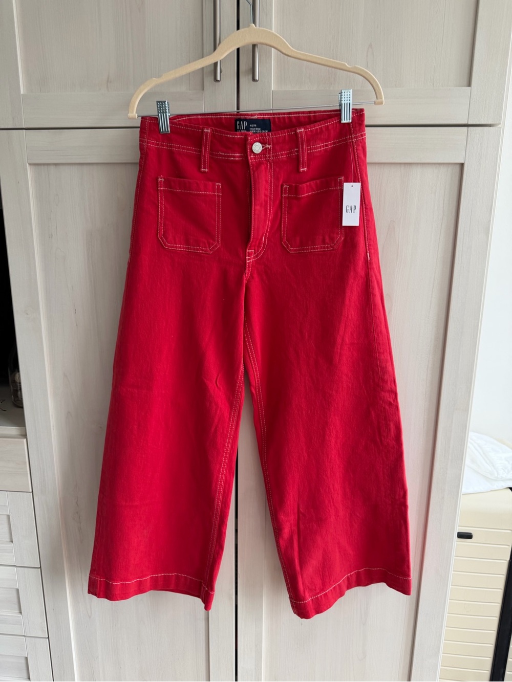 GAP Women's Bright Red Wide-Leg Jeans